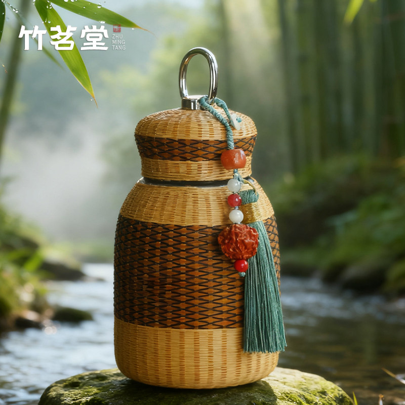 竹编保温杯葫芦焖茶壶旅行便携闷茶杯喝水杯暖水瓶老式复古热水壶