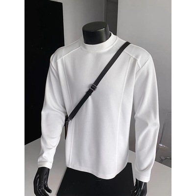 重磅圆领卫衣男秋季潮牌美式正肩