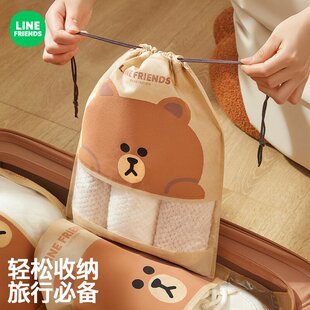 布朗熊鞋子收纳袋便携旅行鞋套防潮防霉神器透明束口袋加厚防尘袋