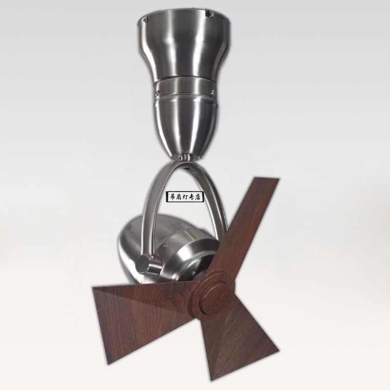 迷你摇头小吊扇吸顶厨房餐厅大风力无灯静音变频过道不锈钢色风扇