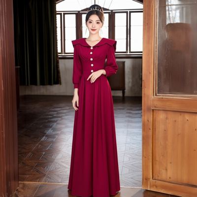 敬酒服新娘大气高级感订婚礼服裙