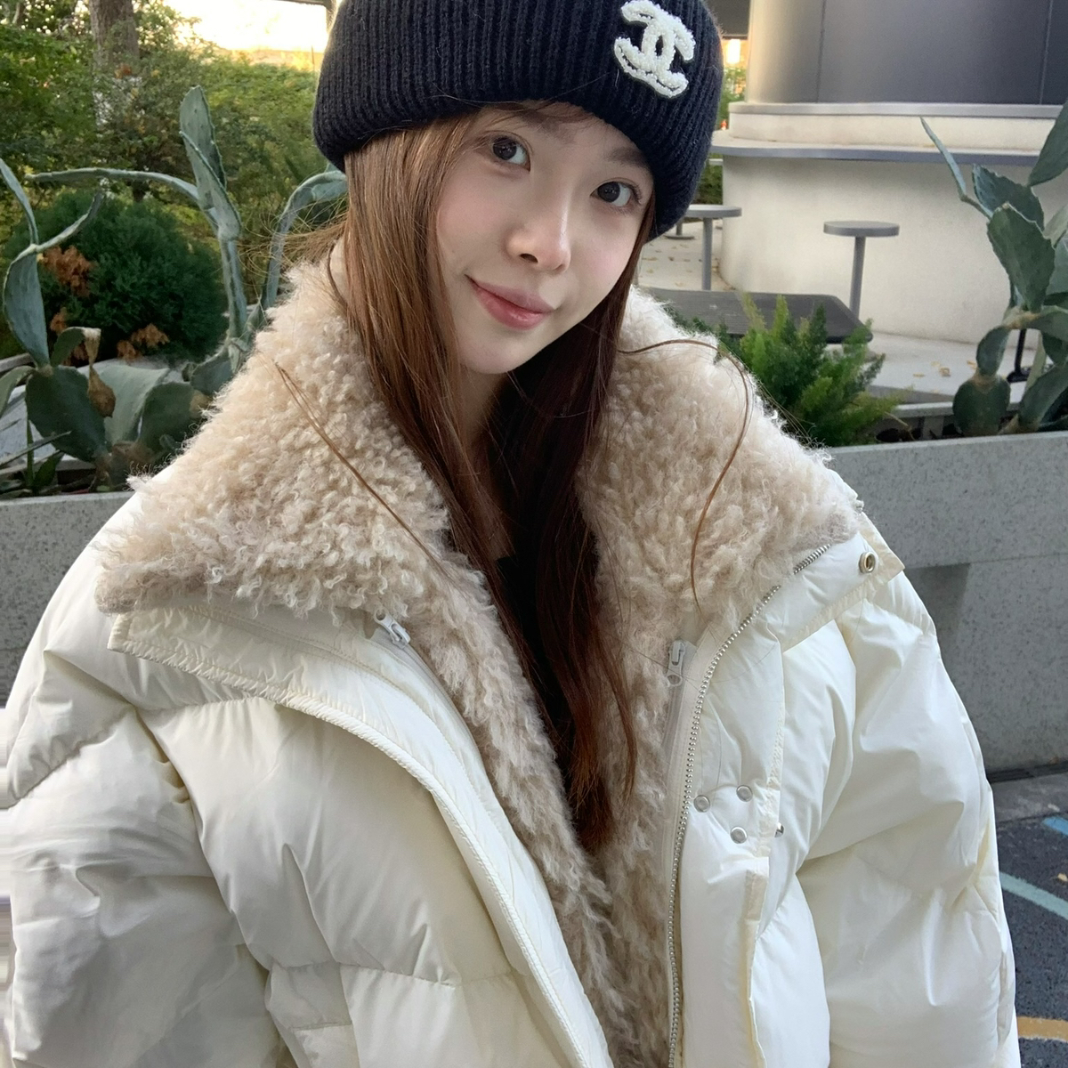 玥儿家口千金风毛领暗门襟保暖羽绒服外套(配可拆卸毛毛)y258118