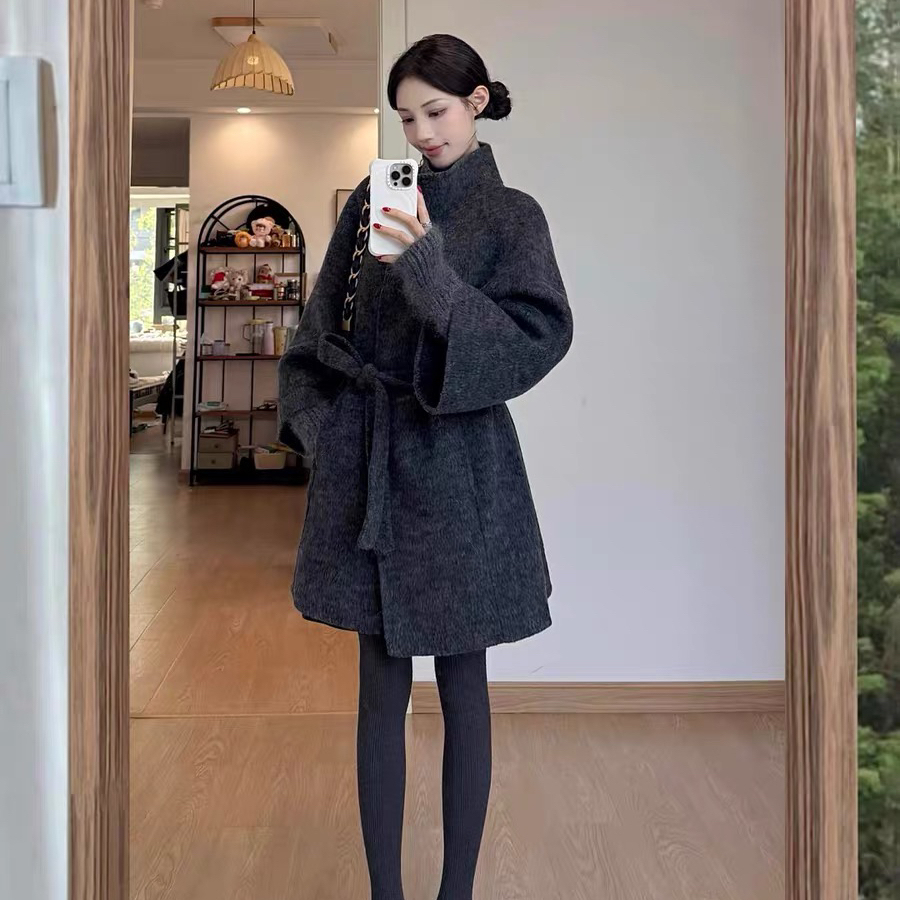 玥儿气毛呢子外套羊毛外套(配腰带)(含100澳毛)250805536845TH