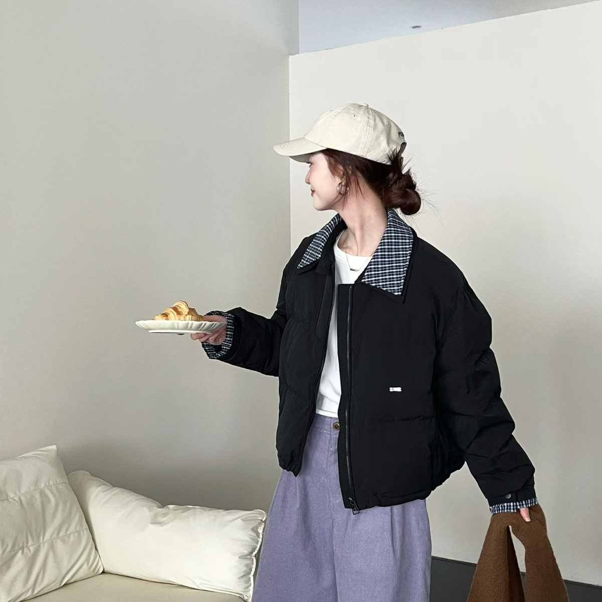 玥儿家冬上新韩系设计感百搭时尚保暖羽绒服外套369