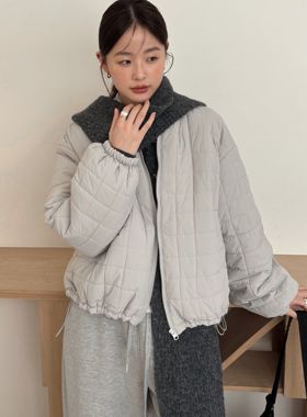 玥儿高密仿羽棉通勤保暖菱格棉袄外套棉服25815