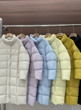 玥儿家新款韩版时尚加厚过膝宽松收腰长款保暖羽绒服外套10231