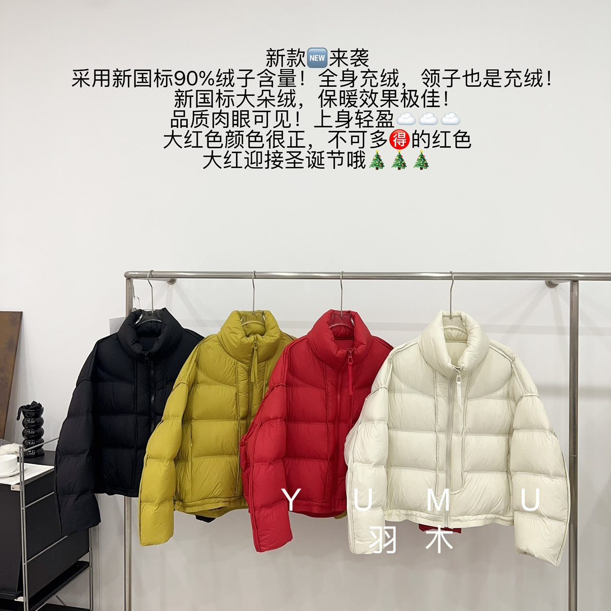 玥儿小众绒新国标90白鸭绒一衣一码可溯源头保暖羽绒服外套9102