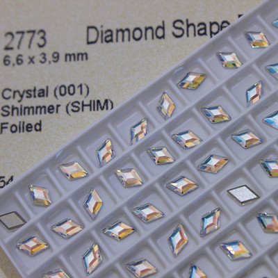 奥地利平底菱形闪烁白美甲饰品钻