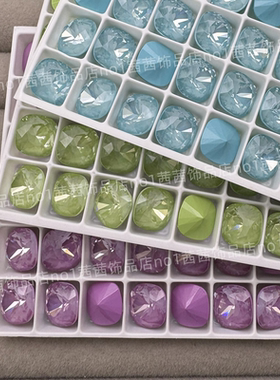 施家水晶4470尖底肥方L180L L181L L182L美甲钻指甲堆钻球华子钻