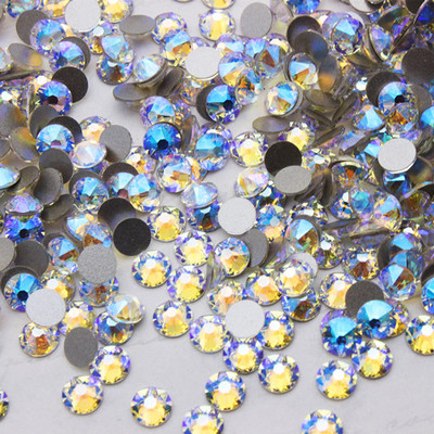 闪烁白美甲钻施家水钻平底圆形钻