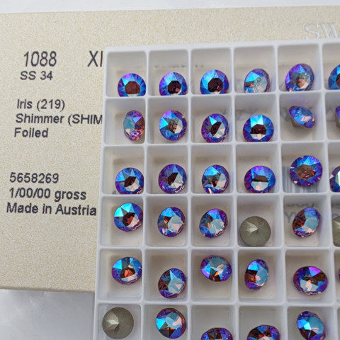 施家水晶奥地利1088尖底圆形钻SS34闪烁梅紫219SHIM美甲饰品堆钻