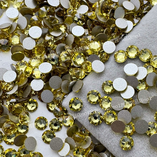 进口奥地利施家水晶2088平底圆钻1407深淡黄美甲饰品钻穿戴甲华子