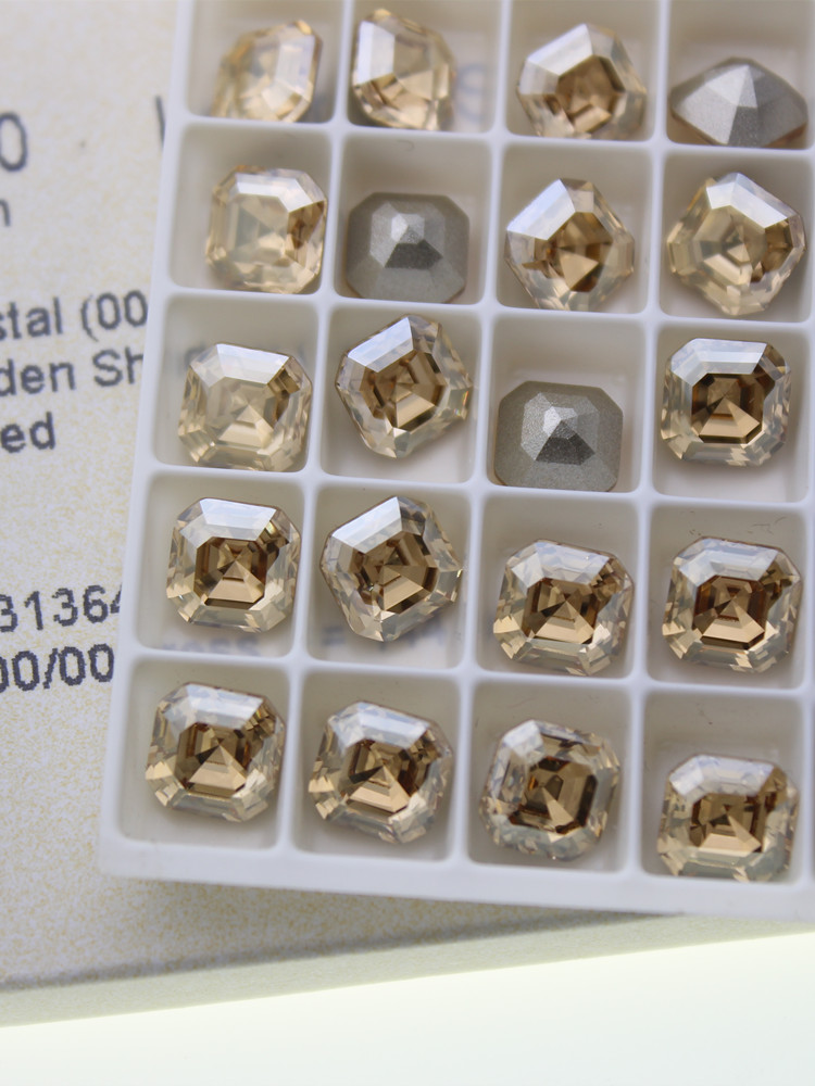 施家水晶4480公主方金色魅影美甲