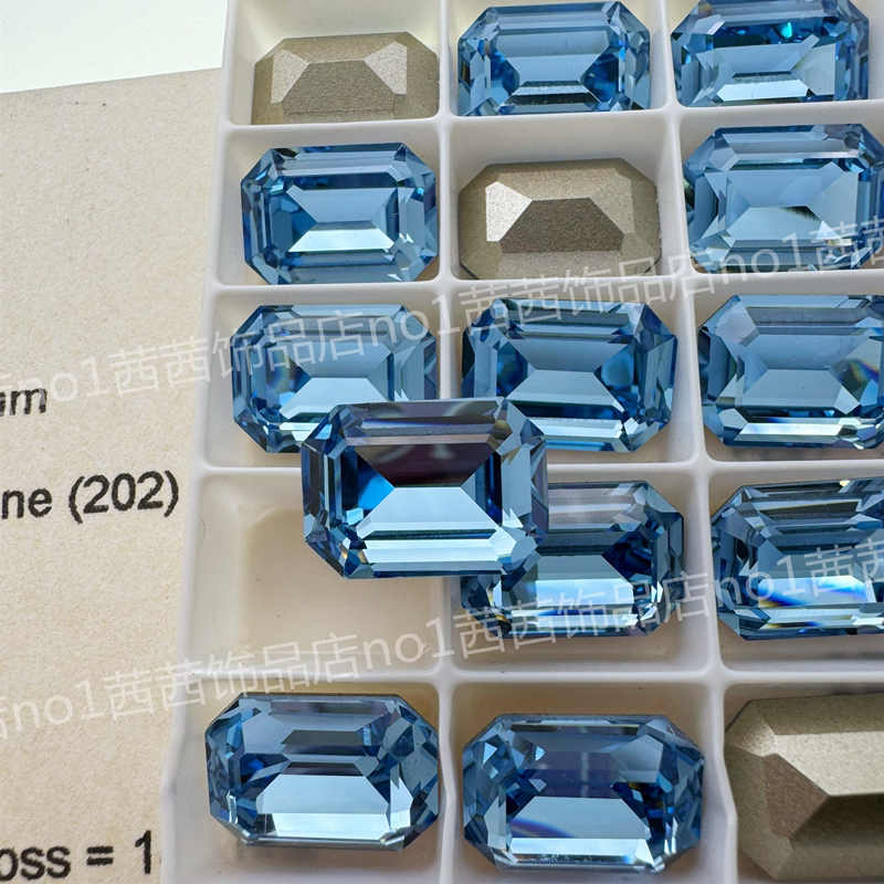 施家水晶4610长方形202海蓝美甲