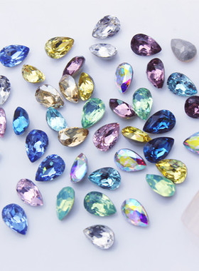 东洲水晶尖底异形水滴4*6MM高亮美甲饰品水钻DIY手工指甲K9钻
