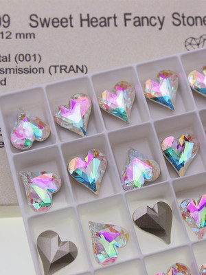 施钻水晶4809歪心美甲饰品华子钻