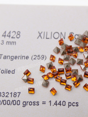 施家钻4428方形259橘子色饰品钻