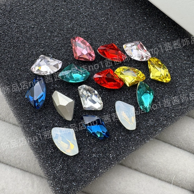 尖底斧形高亮水钻异形美甲钻网红