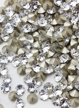 施家进口1088华子白色耳钉发夹手表补钻水钻头饰配件美甲堆钻球