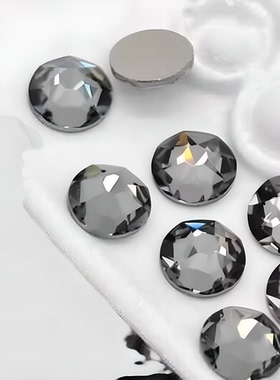 进口奥钻施家2088平底圆形001SINI银色夜影华子美甲小钻指甲饰品