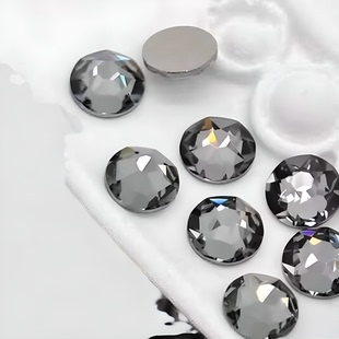 进口奥钻施家2088平底圆形001SINI银色夜影华子美甲小钻指甲饰品