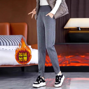 子 高腰收腹显瘦加绒束脚运动休闲保暖裤 羊羔绒裤 子女秋冬2025新款