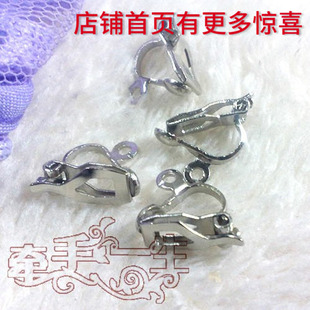 diy饰品材料配件12MM带吊耳夹弹片式耳环 无耳洞可带耳环耳饰