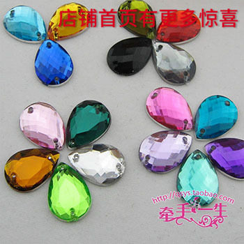 衣服辅料钻材料特价10*14MM水滴 diy彩色套装 亚克力手缝钻