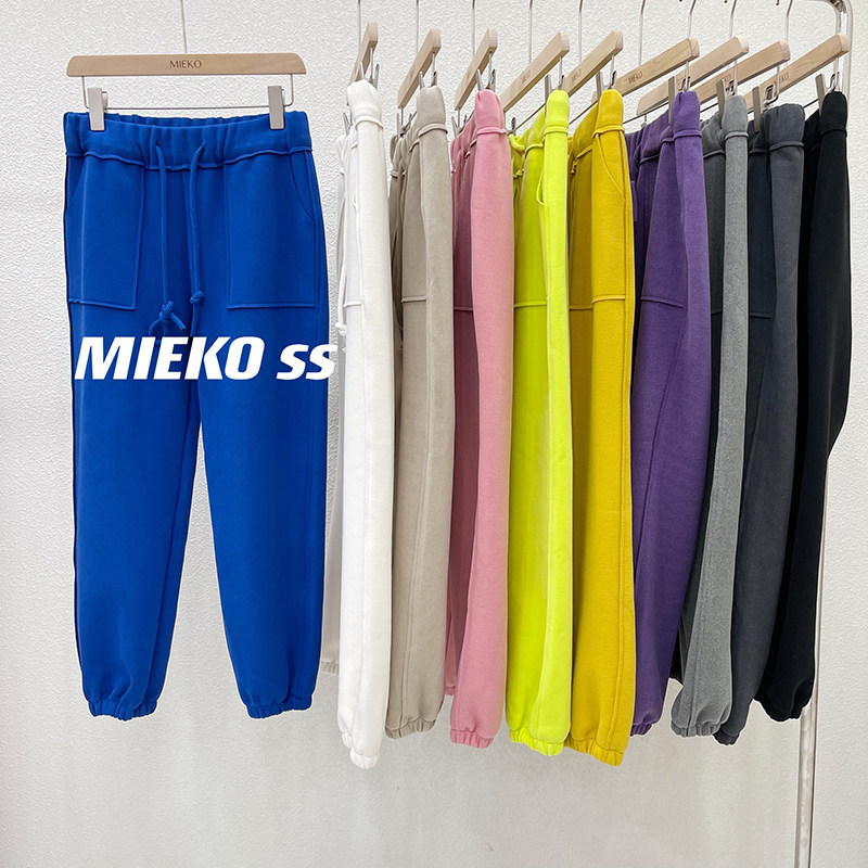 胖mm时尚柔软舒适松紧腰加肥加大保暖束脚弹力百搭防风休闲裤子女