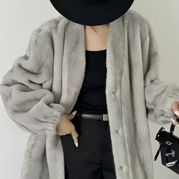 环保皮毛一体保暖气质轻奢冬季时尚麂皮绒+人造毛流行大码外套女