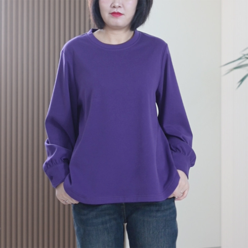 真德绒圆领卫衣衬衫袖口净版打底衫大码保暖时尚显瘦T恤上衣女潮