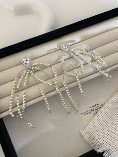 爱心珍珠吊坠耳饰 浪漫灿若繁星耳环气质百搭轻奢温柔长款 LJW 法式