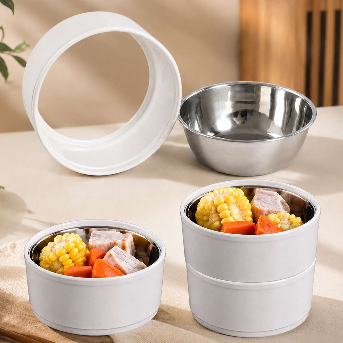 密胺餐具高级感蒸蛋盅商用仿瓷