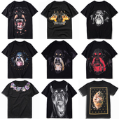 男女同款 新款 体恤 恶犬情侣装 宽松纯棉半袖 潮牌罗威纳大狗短袖 T恤