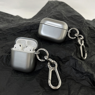 适用苹果airpods4新款壳airpodspro3代保护壳高级感哑光软胶材质电镀银镜面耳机壳3代保护套二代