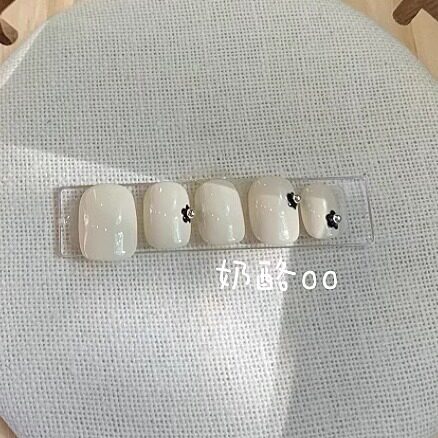 【茉莉奶白】纯手工定制美甲显白小众短甲穿戴甲