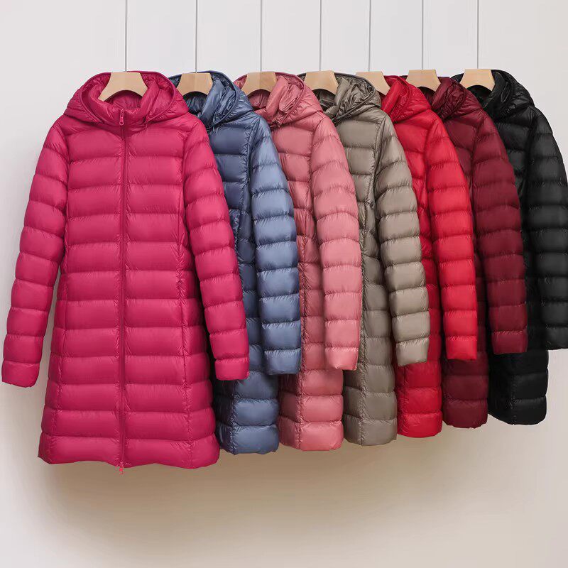 白鸭绒2025新款羽绒服女中长款脱卸帽时尚中老年妈妈宽松韩版清仓