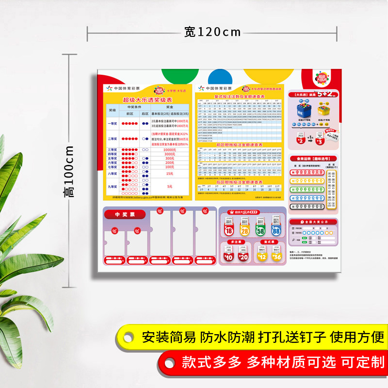 超级大乐透中奖展示牌中国体育彩票公示栏店内亚克力装饰用品新版