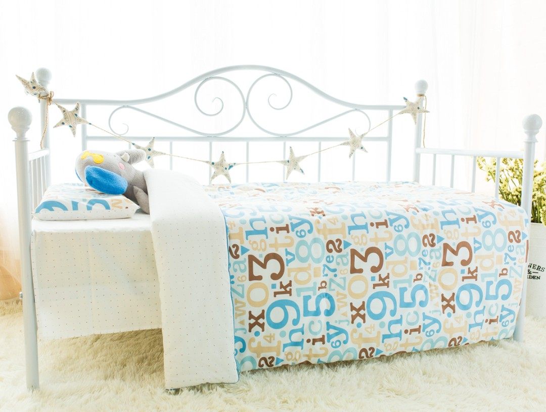 外贸宝宝纯棉被子婴儿丝棉被幼儿园床品春秋被空调被一体被可机洗