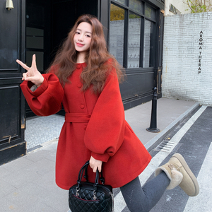轻奢千金风毛领羽绒服女2025冬新款高级感收腰显瘦小个子毛呢外套图片