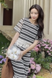 夏新款2件套时尚连衣裙气质条纹蕾丝裙套装1321P110K168，女装套装/套裙，2C013