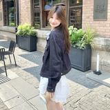 减龄复古碎花拼接翻领牛仔外套女春秋2025新款流行爆款超火高级感，女装套装/套裙，2C013