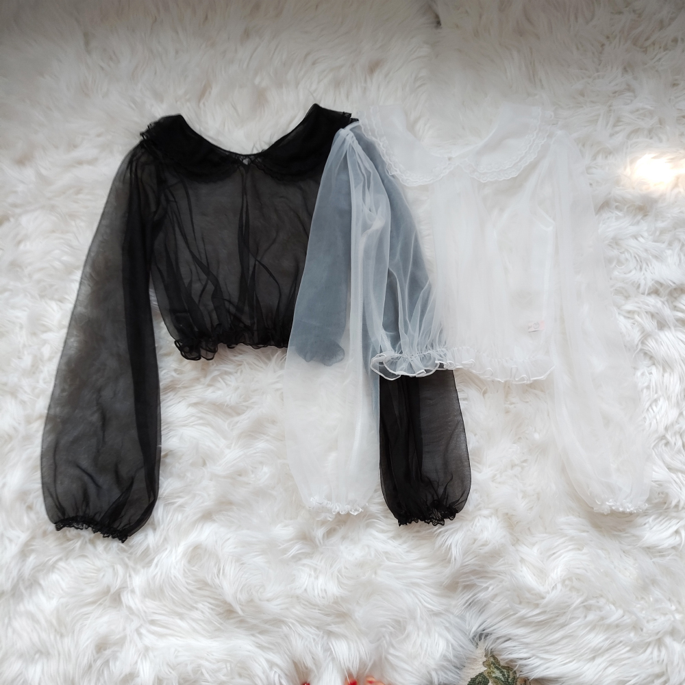 长袖雪纺原创纯色日系