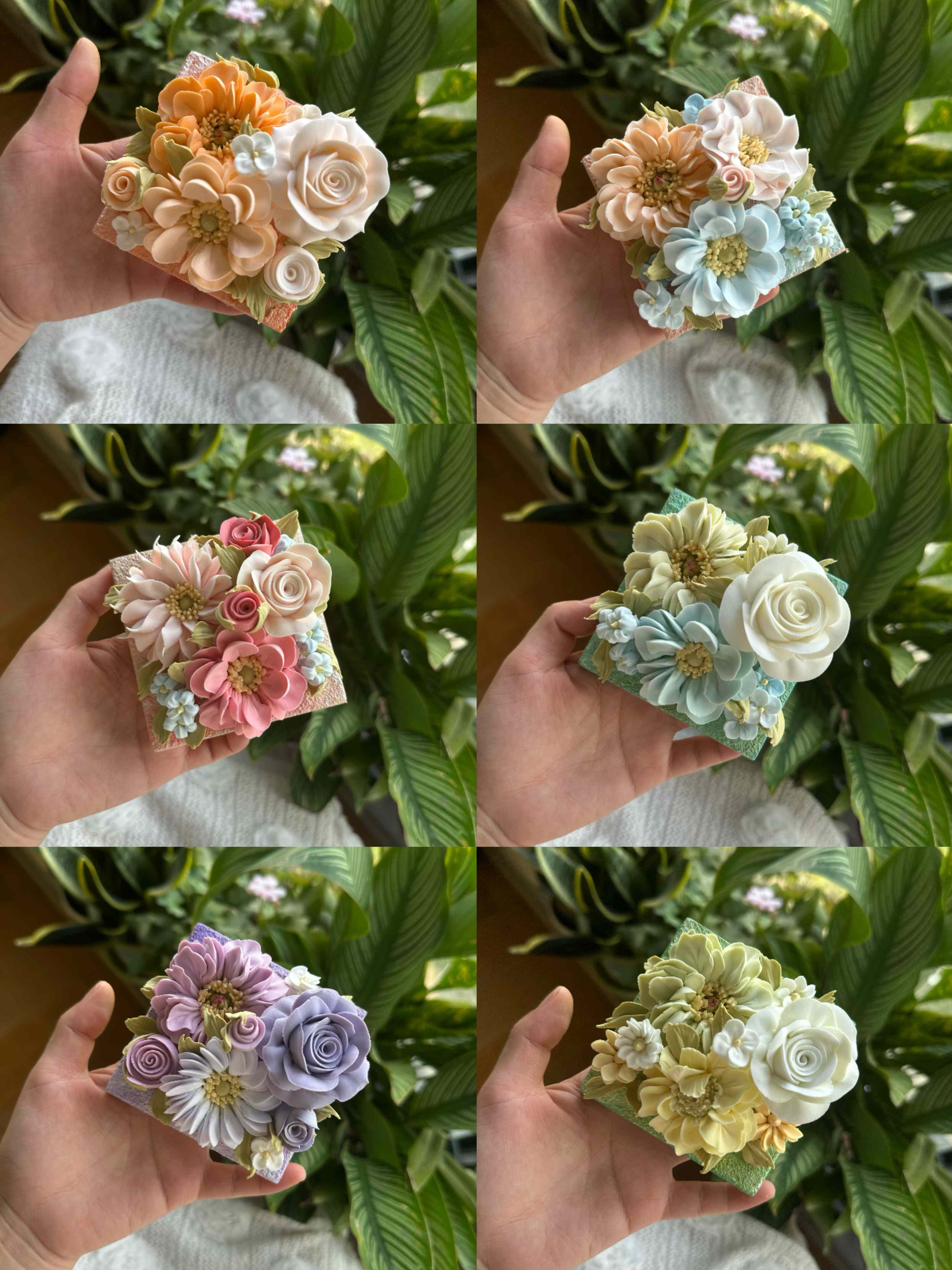 手工冰箱贴，粘土裱花，8.5cm直径