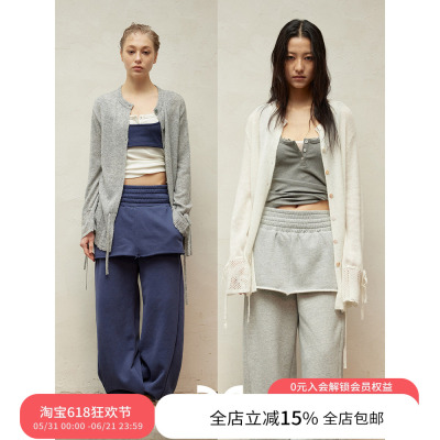 SQUARE CIRCLE 方圆绵羊毛羊驼毛氛围感系带抽绳慵懒微透毛衣开衫