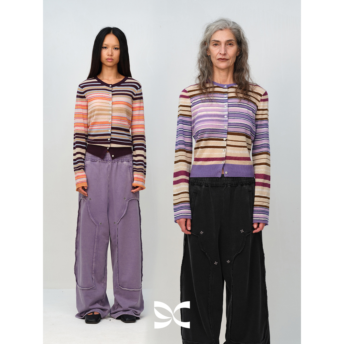 Square Circle 方圆羊驼绵羊毛复古撞色条纹软糯慵懒开衫毛衣外套