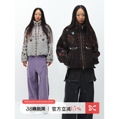 SQUARE 方圆花纹刺绣立领复古时髦羊羔绒摇粒绒保暖外套 CIRCLE