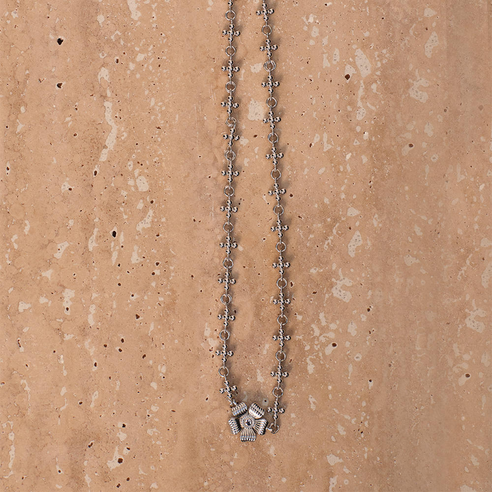 SQUARE CIRCLE方圆 原创小众设计立体花朵叠戴锁骨chocker短项链