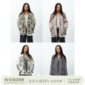 正反两穿绣花条纹廓形薄羽绒保暖外套 方圆新中式 SQUARE CIRCLE