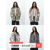 正反两穿绣花条纹廓形薄羽绒保暖外套 方圆新中式 SQUARE CIRCLE